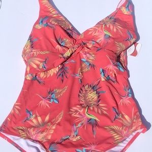 New Tropical At Rose Rich Swimsuit Medium